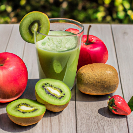 Ein leckeres Rezept für hausgemachten Smoothie mit Apfel und Erdbeeren Kiwi und Birne hilft, den Pilz loszuwerden 58910